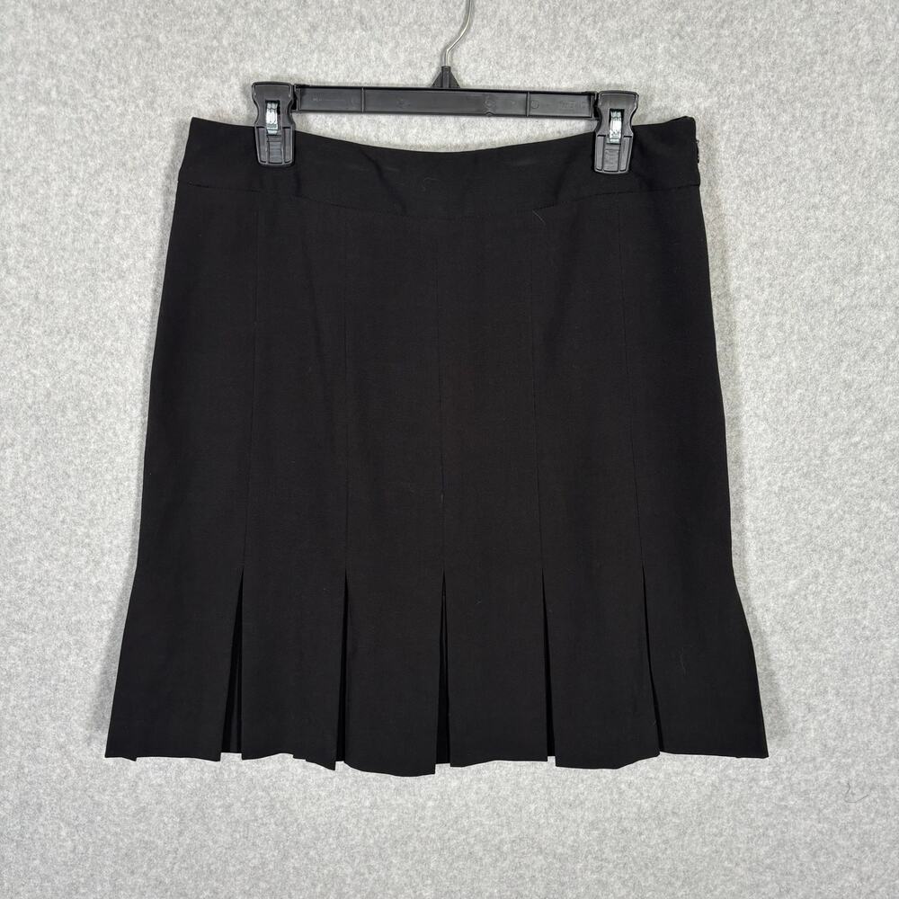 Bandolino Skirt 10 Black Mini Pleated Flared Tennis Academia Capsule Minimal